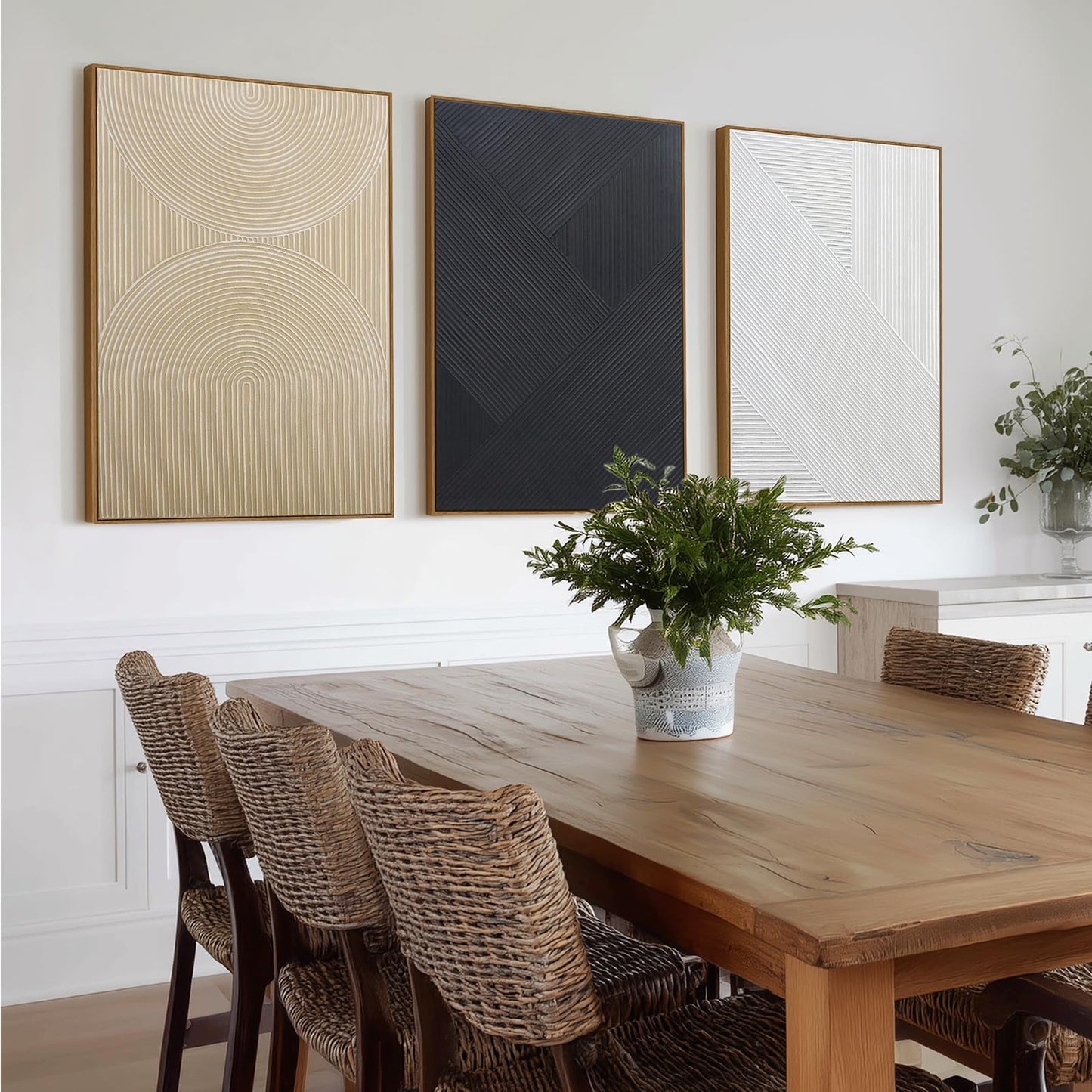 Boho Textured 3D Wall Art 3PC 24x36in