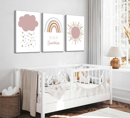 Space Nursery Wall Art – 3 Pcs