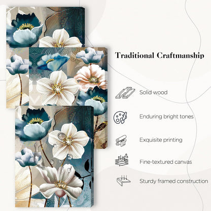 3 Pcs Lotus Flower Wall Art – 12x16in