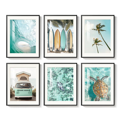 Blue Ocean Beach Wall Art 3PC 24x36in