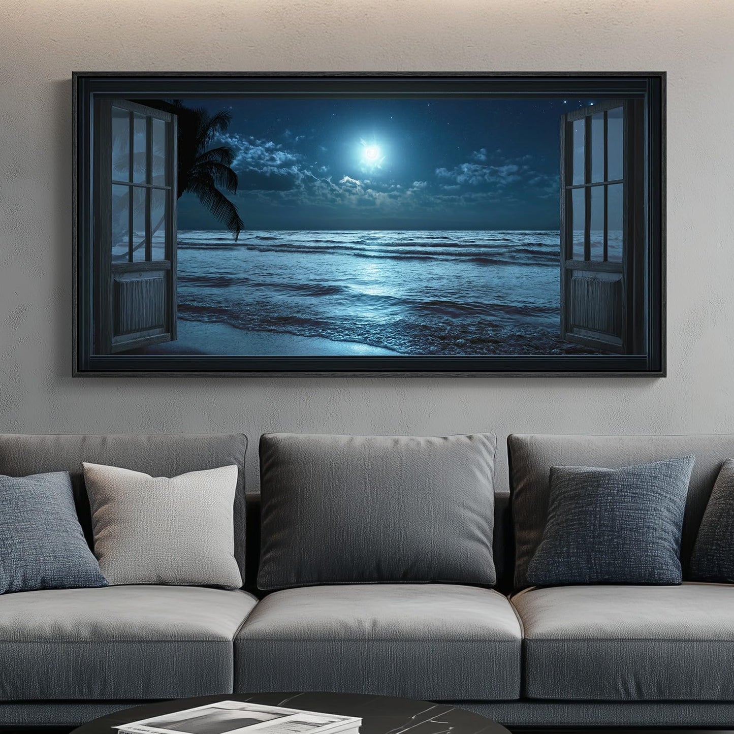 Blue Ocean Beach Wall Art 3PC 24x36in