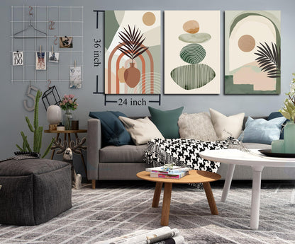 Boho Minimalist Wall Art 3PC 24x36in