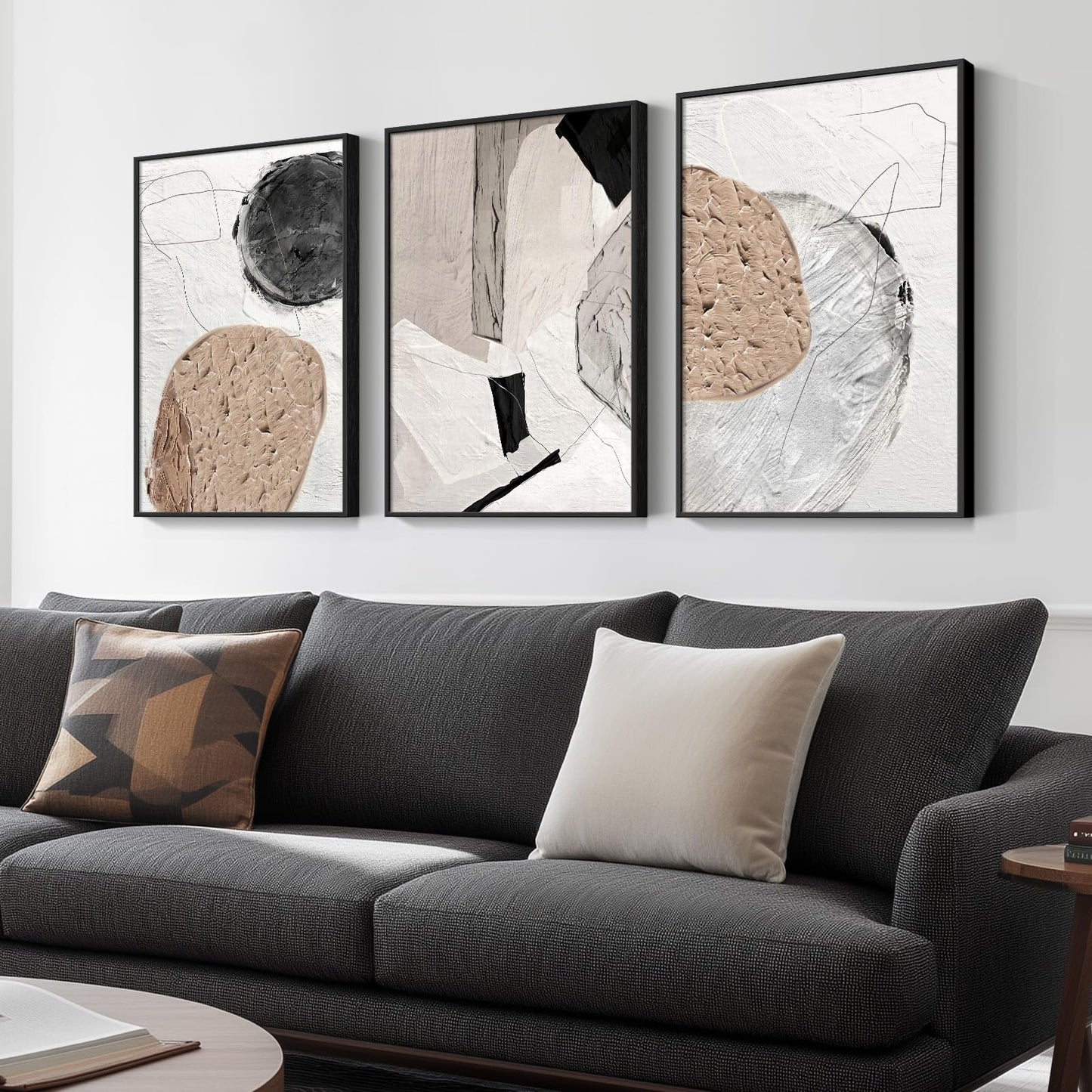 Neutral Abstract Wall Art 3PC 24x36in