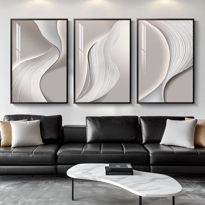 Black & Gold Abstract Art 3PC