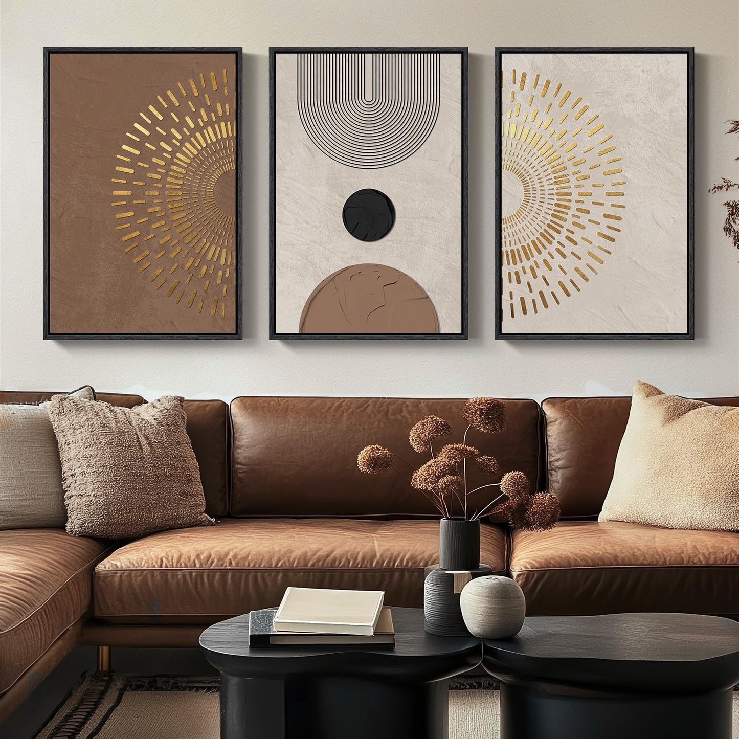 Neutral Abstract Wall Art 3PC 24x36in