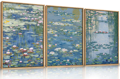 Navy Blue Abstract Wall Art 3PC 24x36in