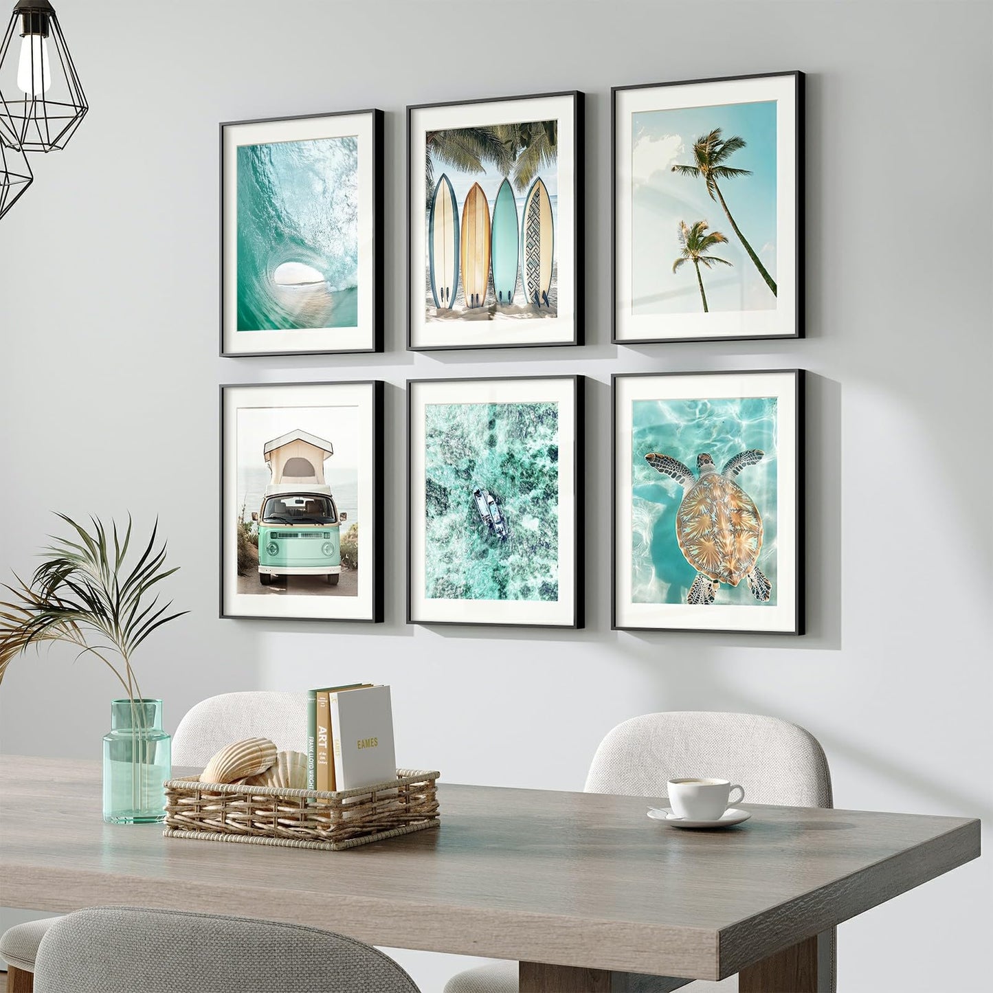 Blue Ocean Beach Wall Art 3PC 24x36in