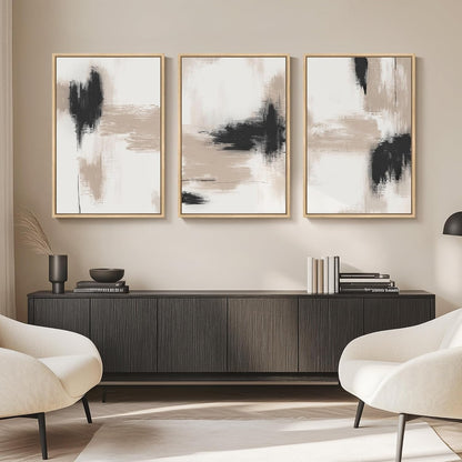 Beige Abstract Wall Art 3PC