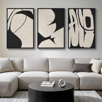 Neutral Abstract Wall Art 3PC 24x36in