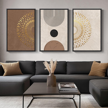 Neutral Abstract Wall Art 3PC 24x36in