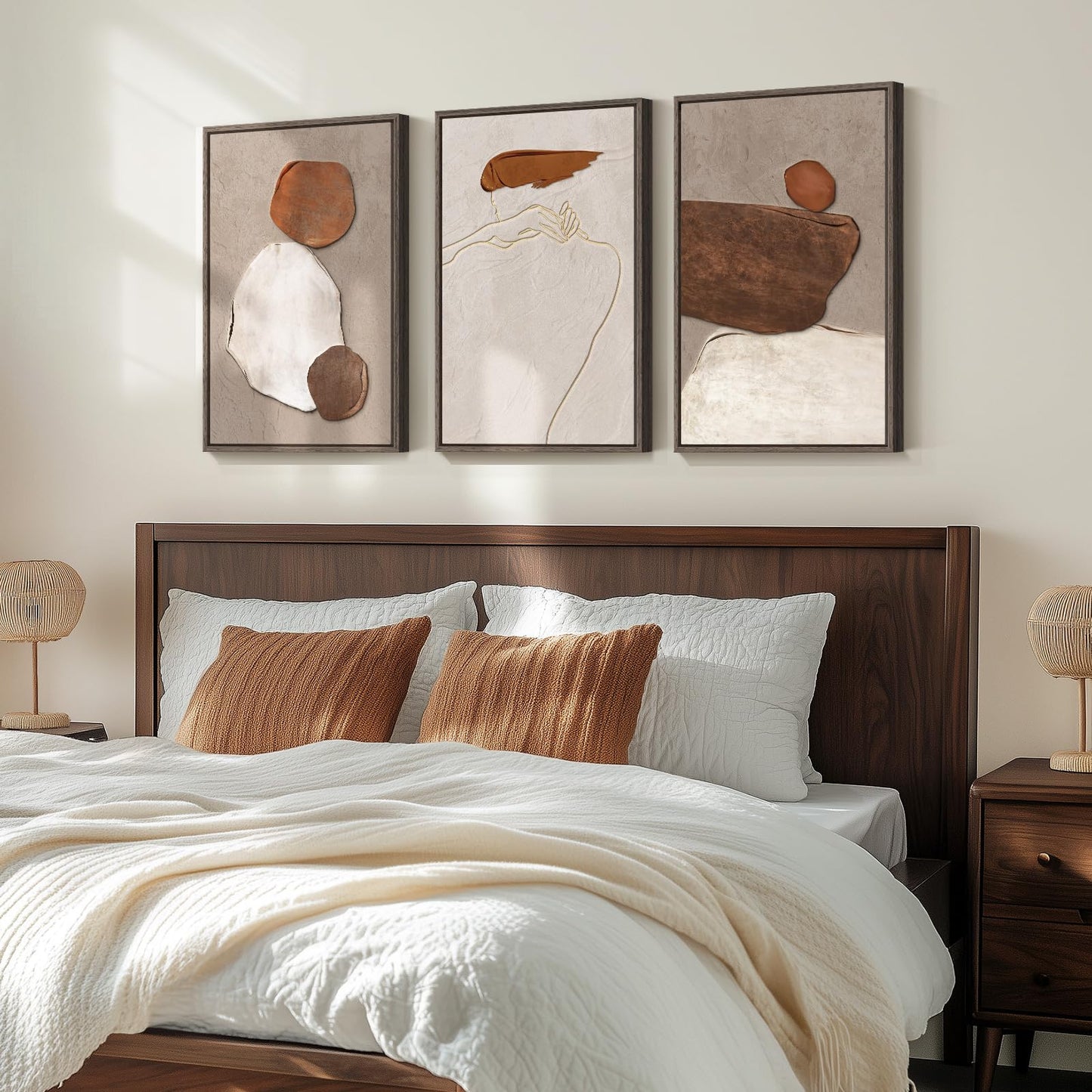 Neutral Abstract Wall Art 3PC 24x36in