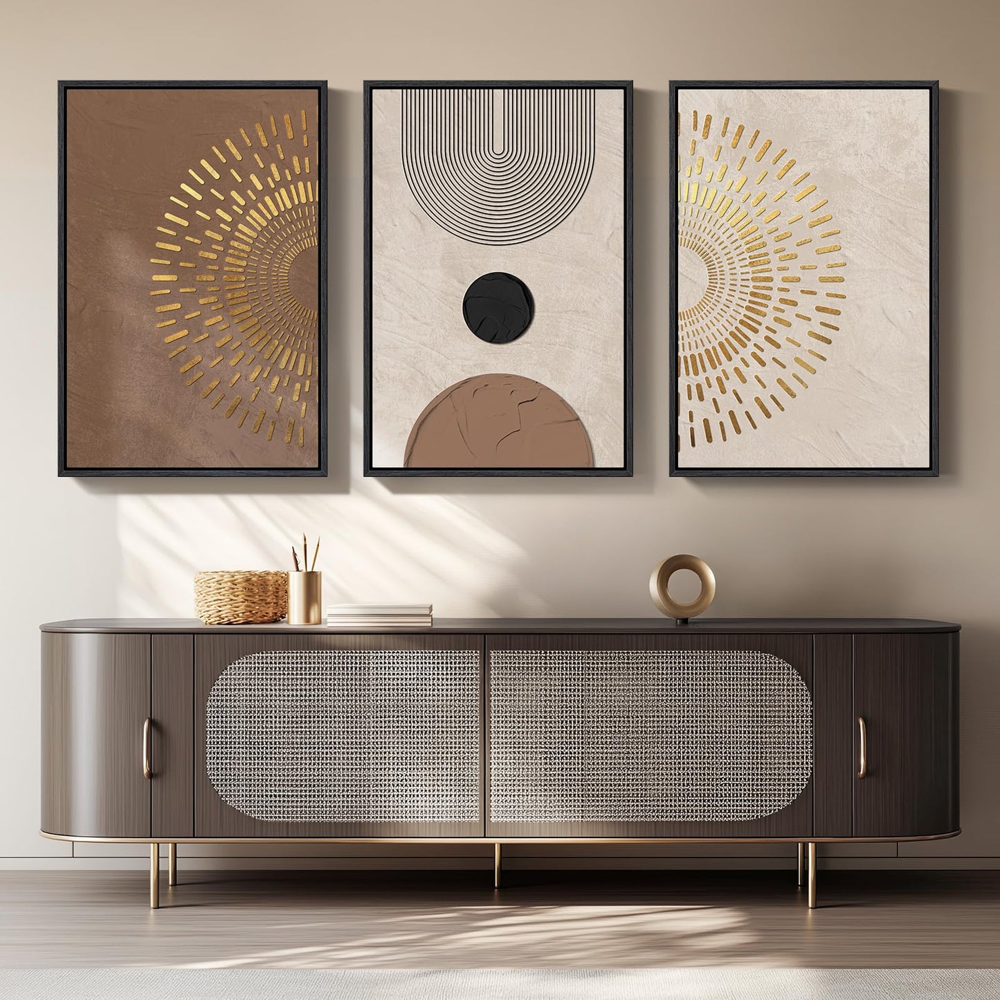 Neutral Abstract Wall Art 3PC 24x36in