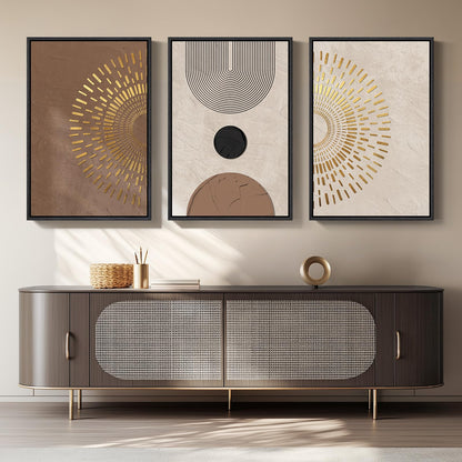 Neutral Abstract Wall Art 3PC 24x36in