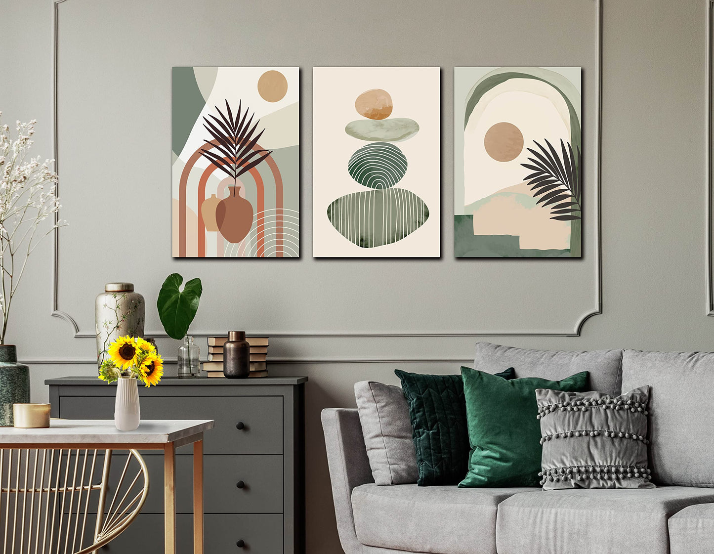 Boho Minimalist Wall Art 3PC 24x36in