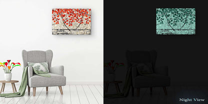 Red Boat Lake Canvas Wall Art 32x48in