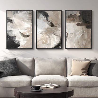 Neutral Abstract Wall Art 3PC 24x36in