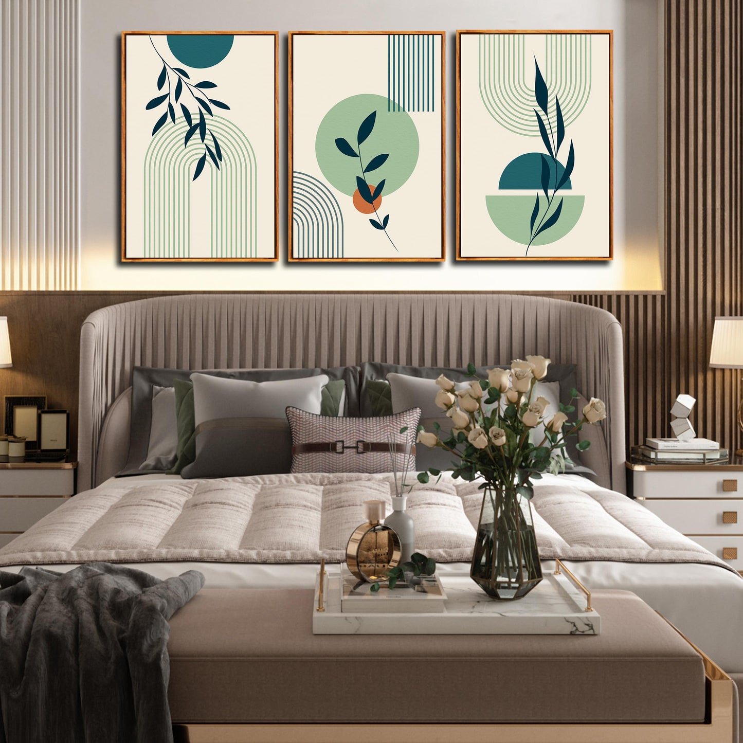 Boho Minimalist Wall Art 3PC 24x36in