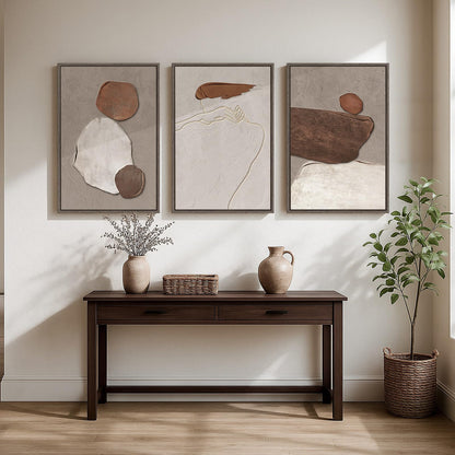 Neutral Abstract Wall Art 3PC 24x36in