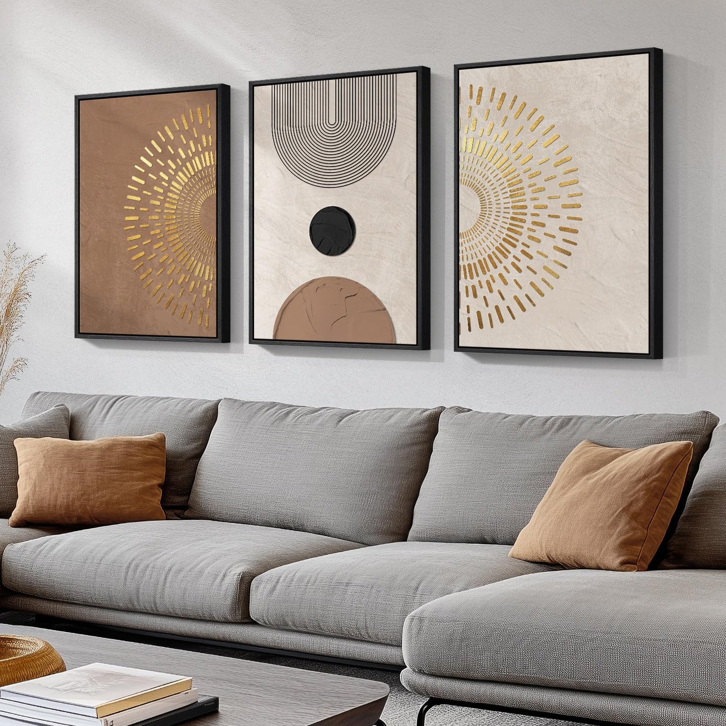 Neutral Abstract Wall Art 3PC 24x36in