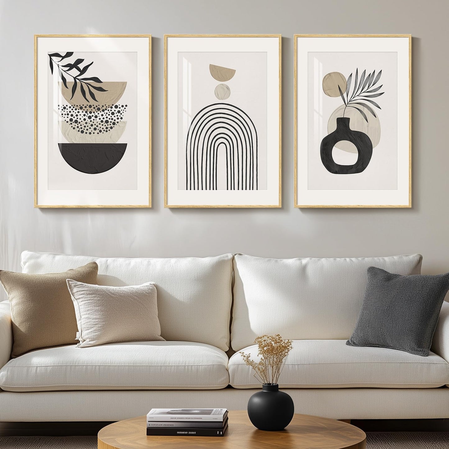 Neutral Abstract Wall Art 2PC