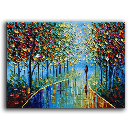 Abstract Tree Landscape Oil Painting 24x36in