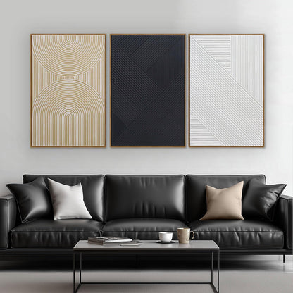 Boho Textured 3D Wall Art 3PC 24x36in