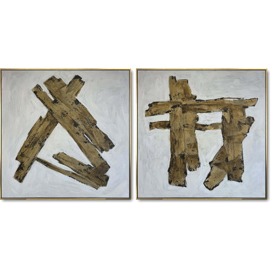 Japandi Abstract Oil Painting Set