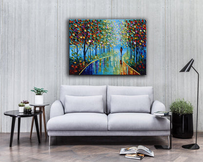 Abstract Tree Landscape Oil Painting 24x36in