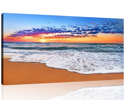Beach Canvas Wall Art – 3 Panel Sunset