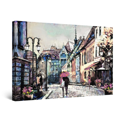 Red Boat Lake Canvas Wall Art 32x48in