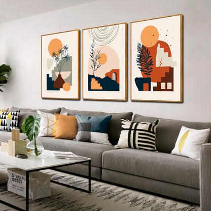 Boho Minimalist Wall Art 3PC 24x36in