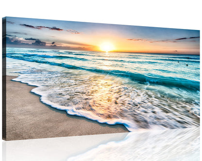 Beach Canvas Wall Art – 3 Panel Sunset