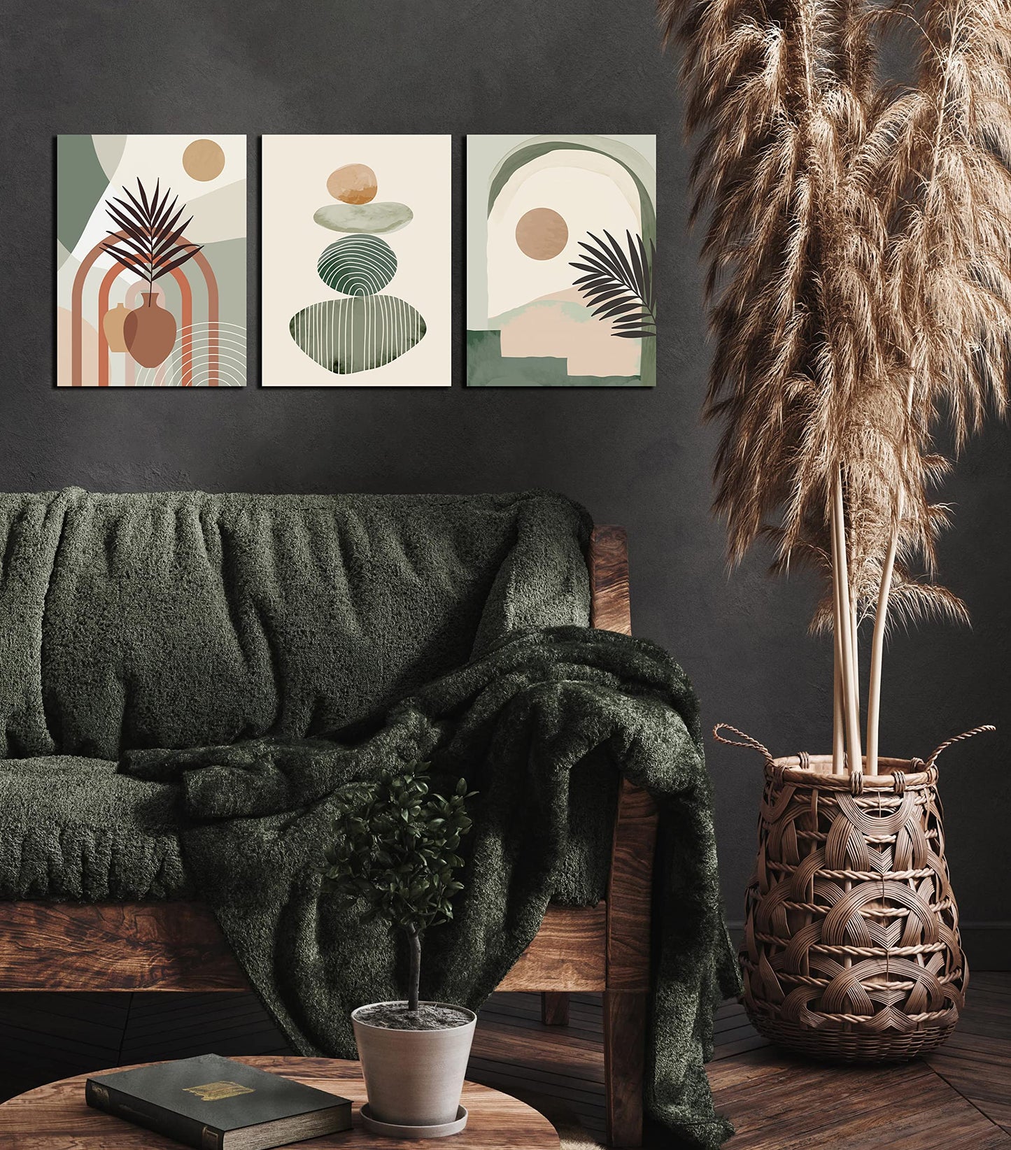 Boho Minimalist Wall Art 3PC 24x36in
