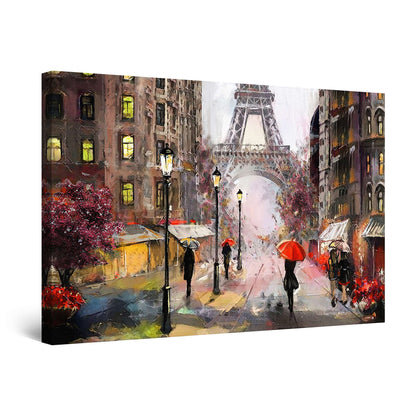 Red Boat Lake Canvas Wall Art 32x48in