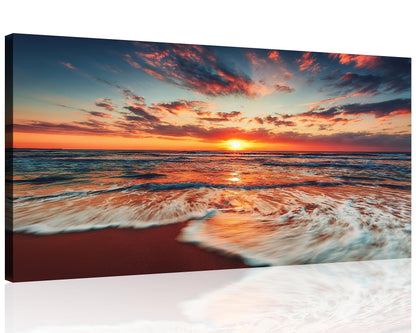 Beach Canvas Wall Art – 3 Panel Sunset
