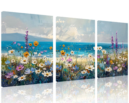 Beach Canvas Wall Art – 3 Panel Sunset