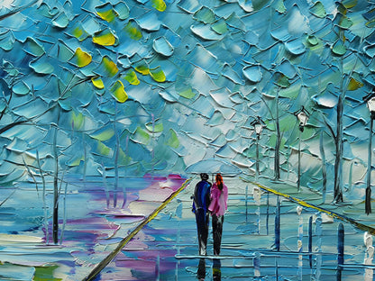 Abstract Tree Landscape Oil Painting 24x36in