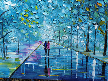 Abstract Tree Landscape Oil Painting 24x36in